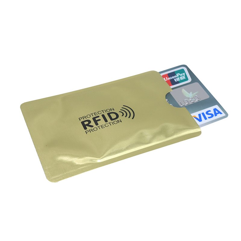 20 kpl antimagneettinen lompakon esto kortinlukija lukko pankkikortti id-kortti pankkikortin suojaus metalliluotto nfc klipsi alumiini: Metallin keltainen