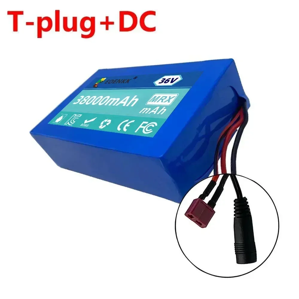 36V 38Ah electric Battery 38Ah 10S2P 18650 Lithium Battery Pack 550W 38000mAh 42V City Coco Cooter Vehicle Battery with BMS: green