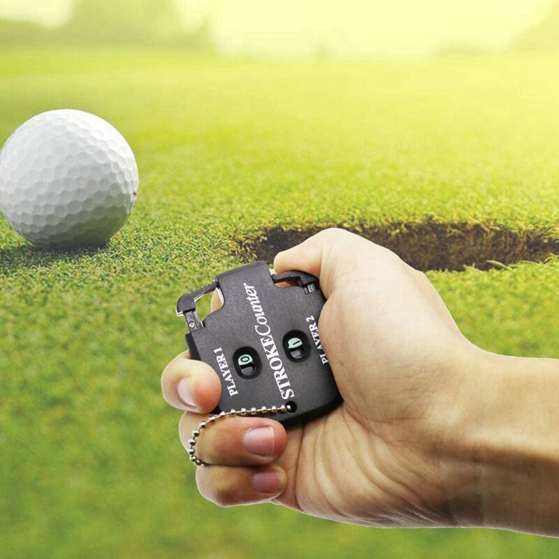 2 stuks mini scoreteller golf slag shot putt teller nummer met sleutelhanger ( (2 stuks)