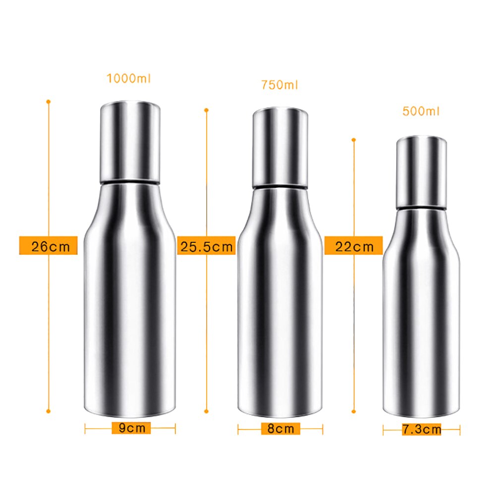 Kitchen Stainless Steel Leakproof Cooking Oil Dispenser Bottle Vinegar Cruet