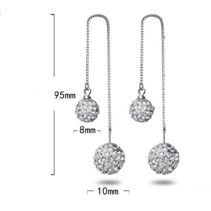 NEHZY 925 sterling silber neue frau Die neue damen draht ohrringe kristall ball voll von Shambhala lange abschnitt von schmuck