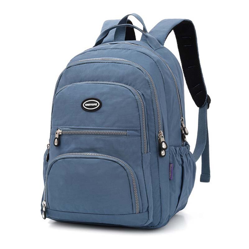 Zaino in Nylon moda donna femminile borsa multi-livello di grande capacità Campus Student School borsa impermeabile Mochila per ragazze Sac: Smoky gray