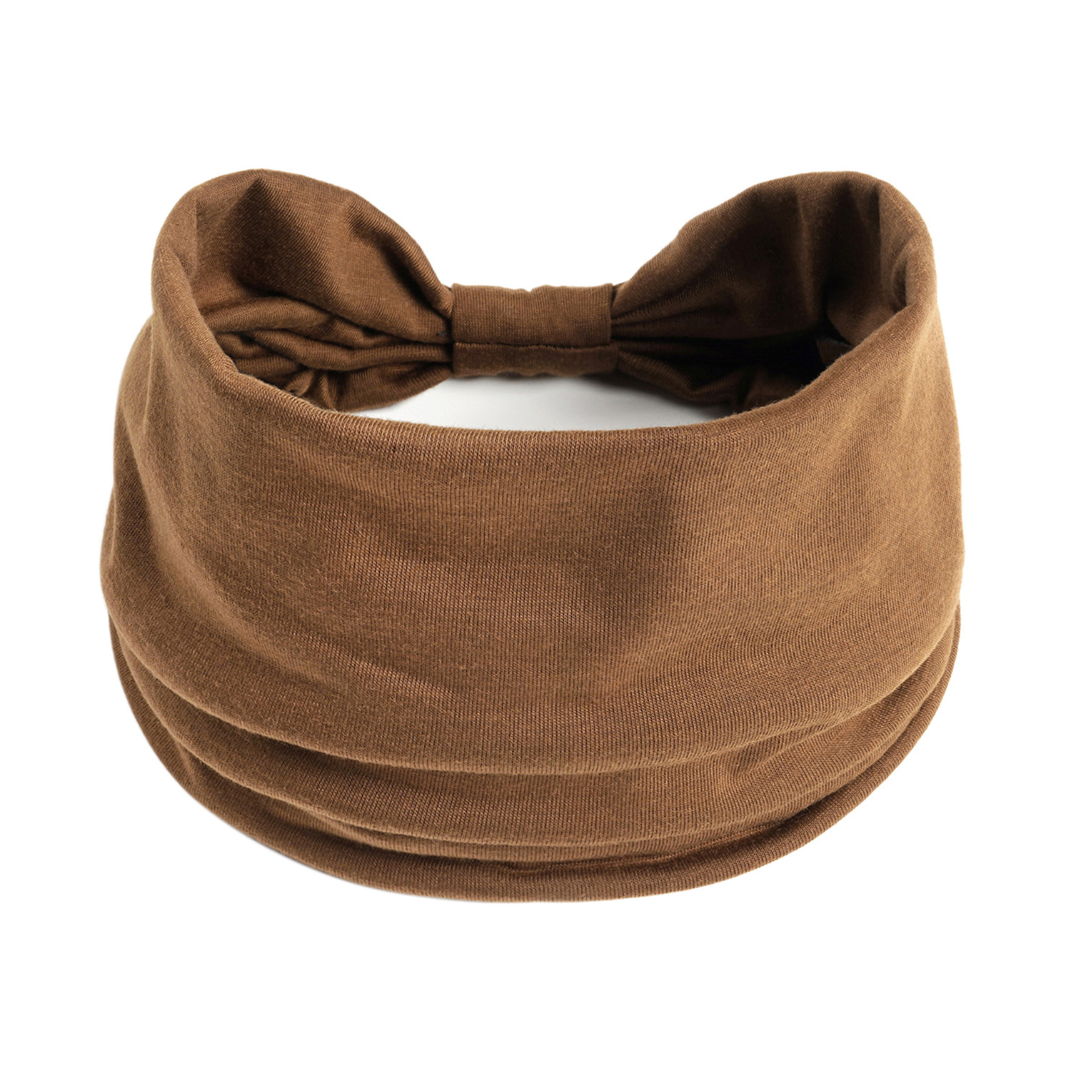 Boho Effen Kleur Brede Hoofdbanden Vintage Knoop Elastische Tulband Headwrap voor Vrouwen Meisjes Katoen Zachte Bandana Haaraccessoires: Rood