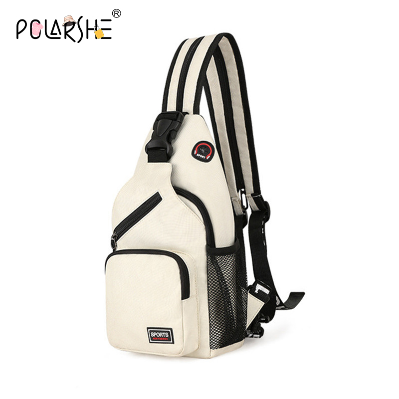Polarshe Travel Heren Borstschoudertas Met Oortelefoongat Sportborsttas Crossbody Mini Dames Heuptas Multifunctionele rugzak
