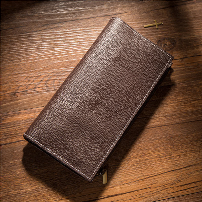 Yiwi litchi grain läder resenärer anteckningsbok kortväska förvaringsväska för midori resenärs anteckningsbok vintage retro tillbehör: Kaffe / 17.5 x 13.5cm