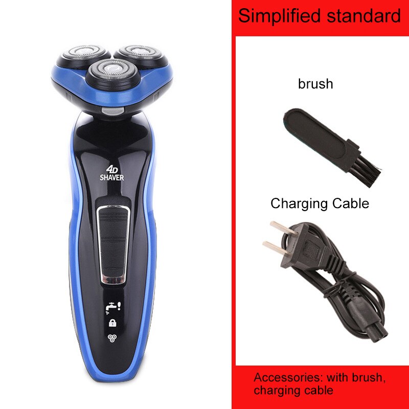 Beste elektrische scheerapparaat 4d drievoudige mesjes zwevend fineermes net elektrisch scheerapparaat voor mannen scheerapparaat voor mannen: Standaard