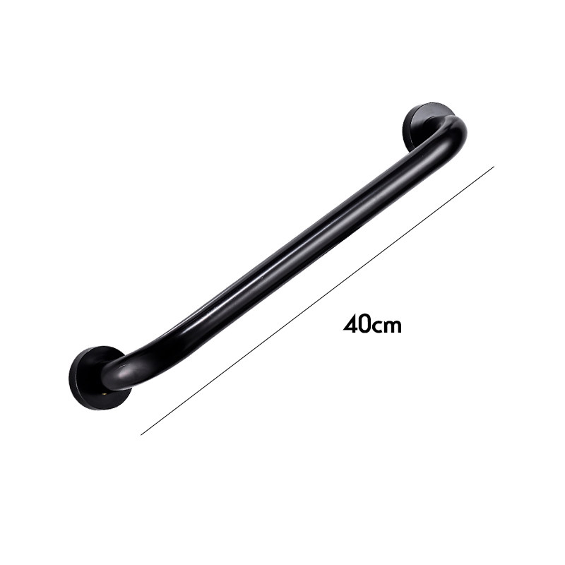 Grab Bars Ruimte Aluminium 30/40/50 Cm Badkamer Bad Leuning Grab Wc Douche Baden Rechte Veiligheid Ondersteuning Handvat Handdoek rack: Black -40cm