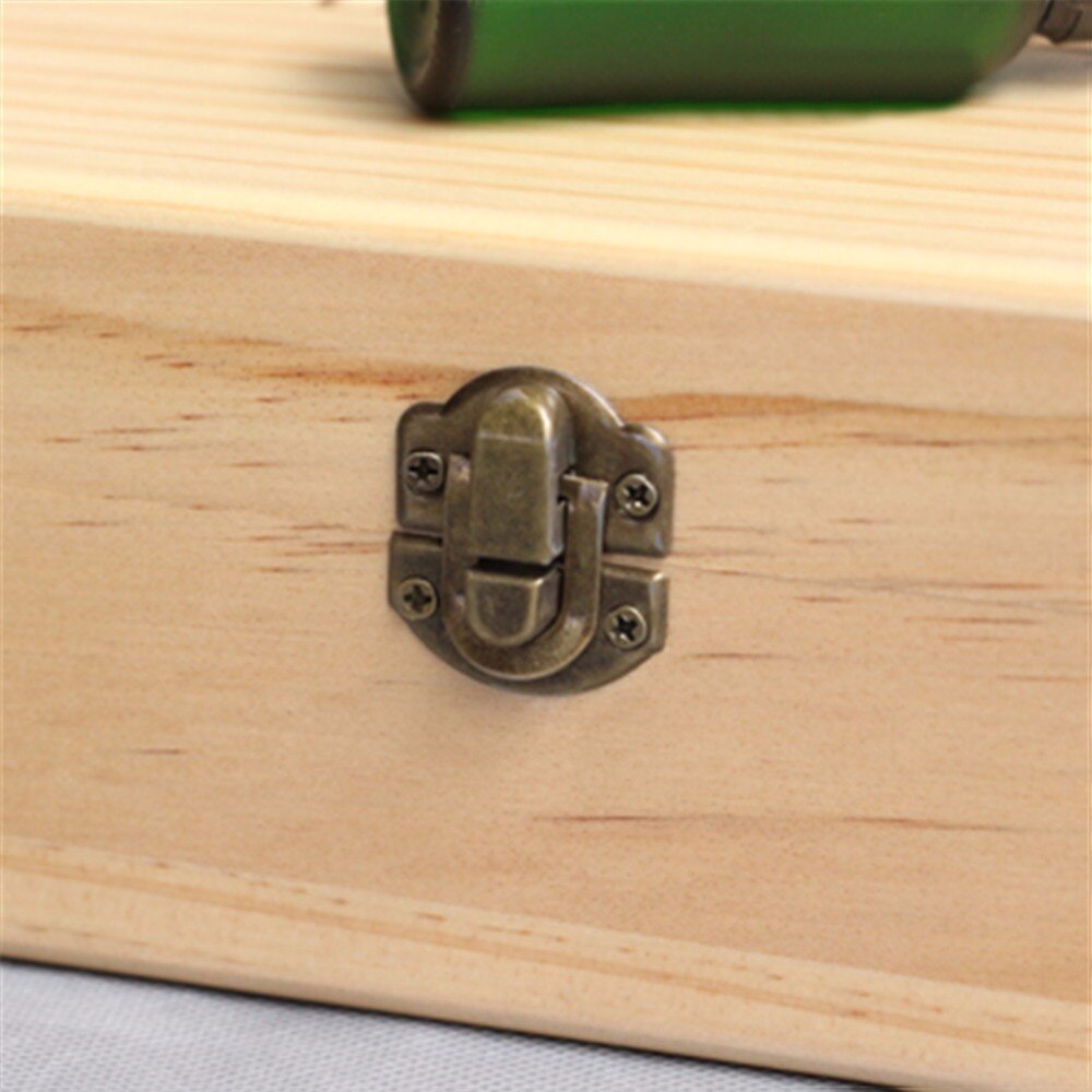 Frascos de aromaterapia de madera maciza con 25 ranuras, soporte para caja de aceites esenciales, organizador de almacenamiento para el hogar, 18,3x18,3x8,3 cm, madera de pino