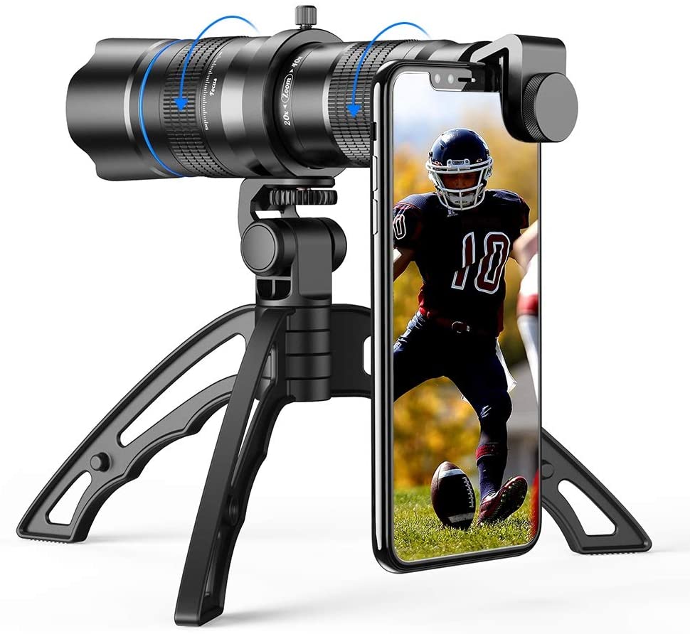 APEXEL-telescopio con Zoom HD 20x-40x, teleobjetivo, lente Monocular móvil, trípode para Selfie, Monocular con Control remoto para todos los teléfonos inteligentes