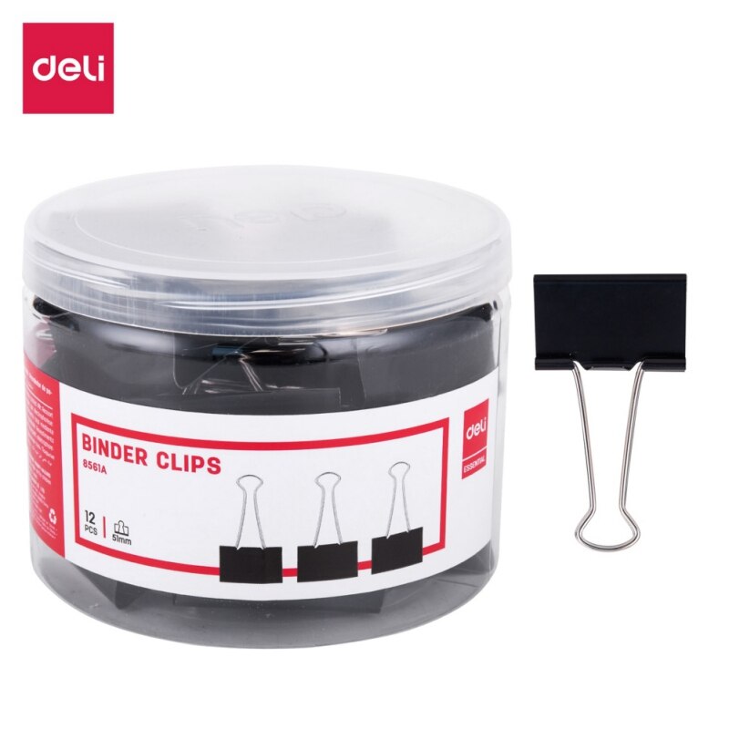 Deli Metal Binder Clips 15-51mm Sizes In Jar For Books Files Binding Stationery School Office Supplies Metal Paper Clip