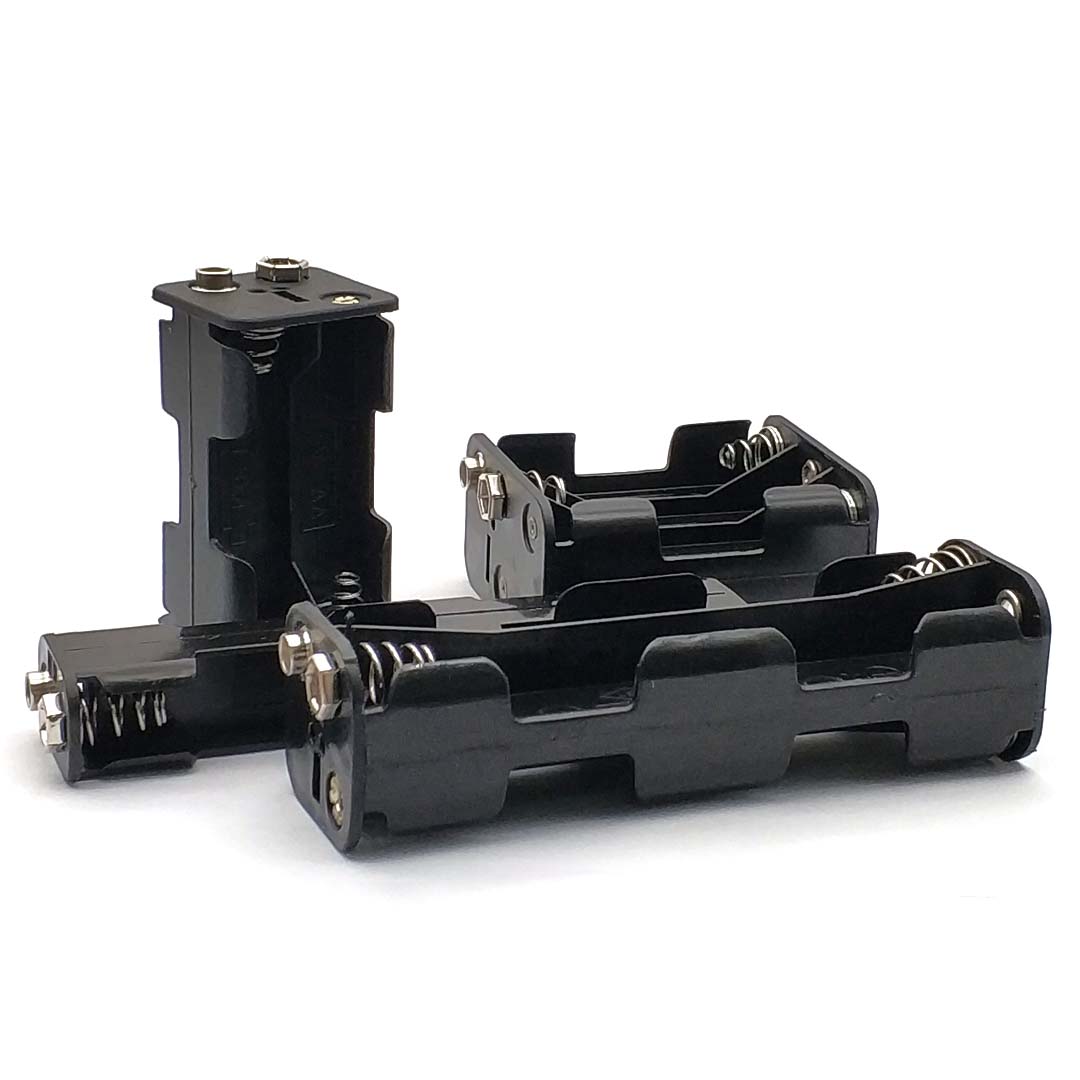 AA Battery Holder AA Battery Box with 9V Buckle 2 4 6 8 Slot AA Battery Case Series Connection DIY 3V 6V 9V 12V