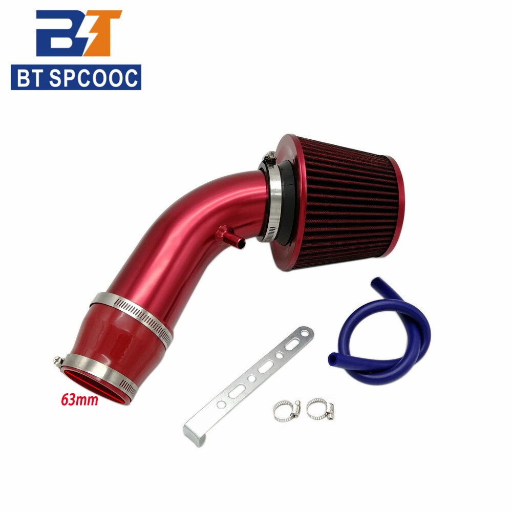 Aluminum Alloy Air Intake Pipe Car Cold Air Intake Filter Kit 76mm 3inch Blue Red Universal