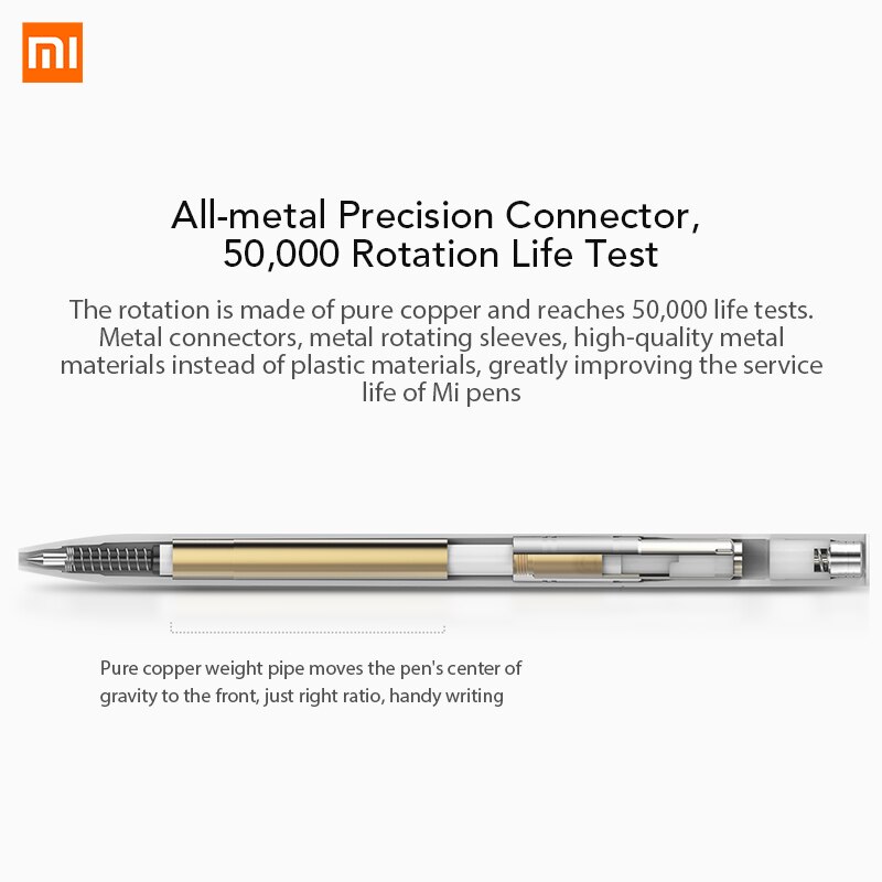 Xiaomi Pen Mijia Pen Sign Pen MI Pen 0.5mm Signing Pen PREMEC Smooth Switzerland Refill MiKuni Japan Ink (Black/Blue) Best