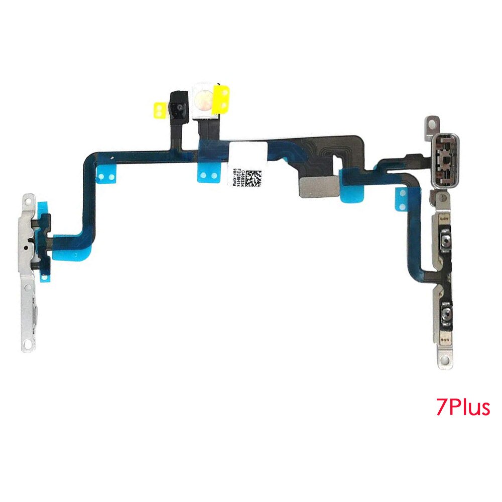 Interruptor botón de volumen de encendido y Cable flexible de luz de Flash con soportes reemplazo de montaje preinstalado para iPhone 7 7p 8 8 Plus