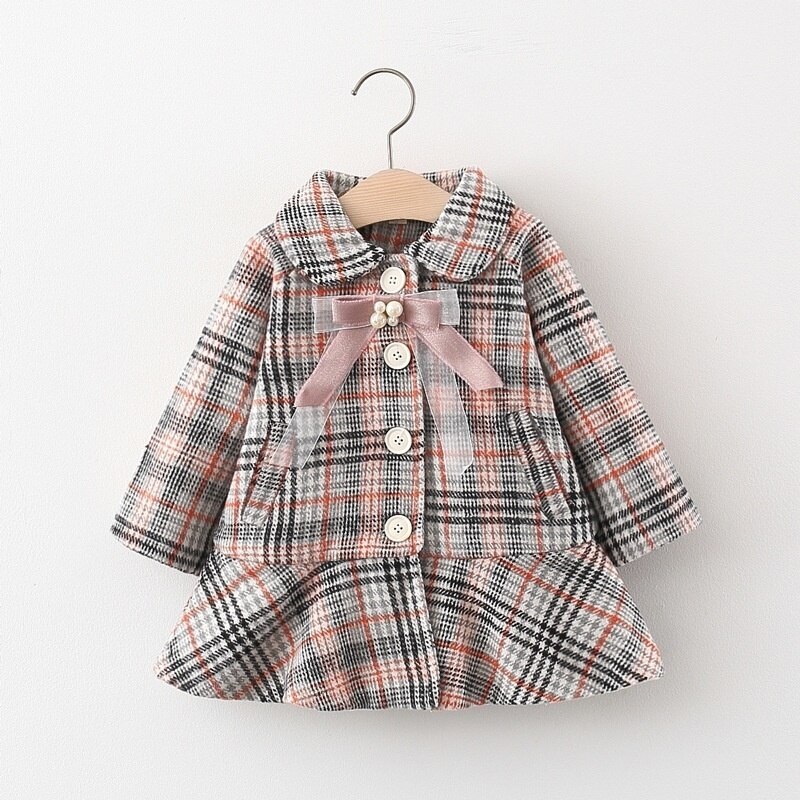 Meisjes Herfst/Winter Jas Jas Baby Meisje Plus Fluwelen Gewatteerde Jas Meisje Uitje Kleding Katoenen Jas: Red / 3T