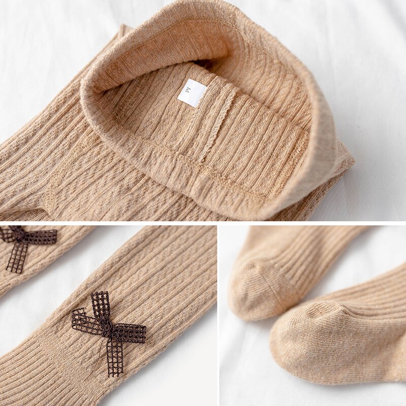 Cor sólida bebê menina collants bonito bowknot crianças meia-calça algodão macio bebê menina coisas primavera outono infantil criança meias