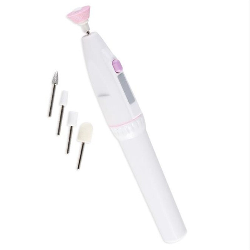 Portable Mini Electric Nail Care System Art Tips Manicure Set Tools Nail Care Fingernail Machine 5 Pc Nail File Heads Pedicure
