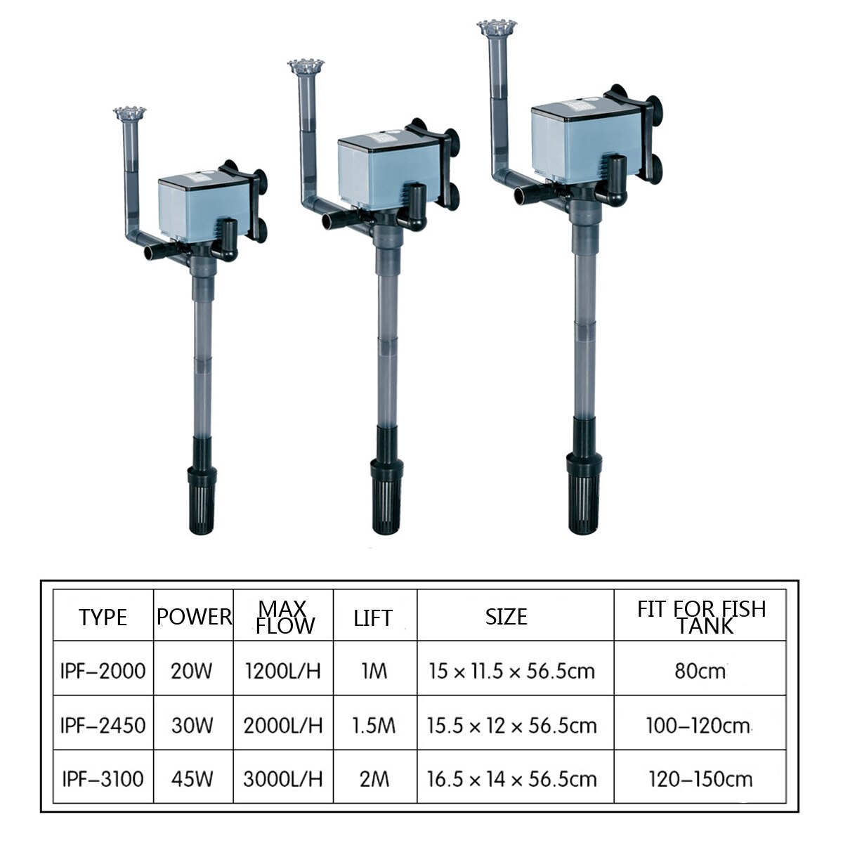 4 In 1 Aquarium Submersible Water Pump Internal Filter Aquarium Fish Tank Oxygen Pump 220V 20W/30W/45W