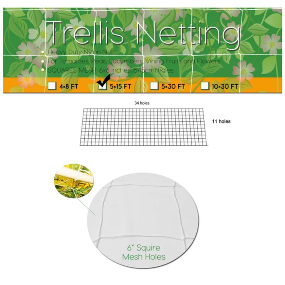 Plant Climbing Net Mesh Flower Cucumber Plants Landing Polyester bird Net Frame Support Mesh Vine Trellis Netting Garden