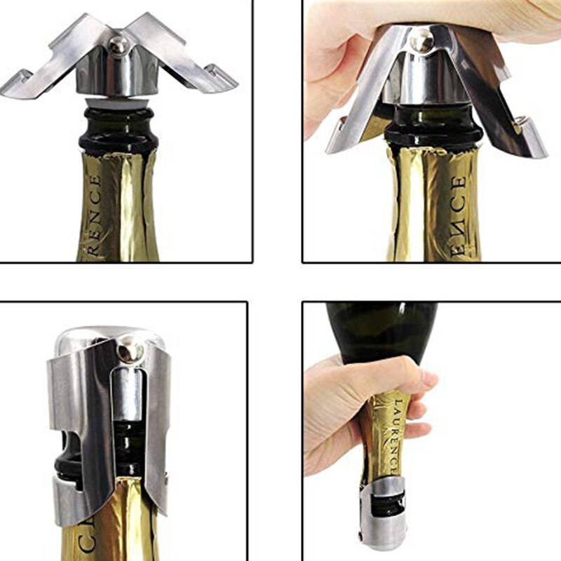 WALFOS 304 Stainless Steel Champagne Cork Portable Sealing Machine Bar Stopper Wine Cork Sparkling Wine Champagne Cap