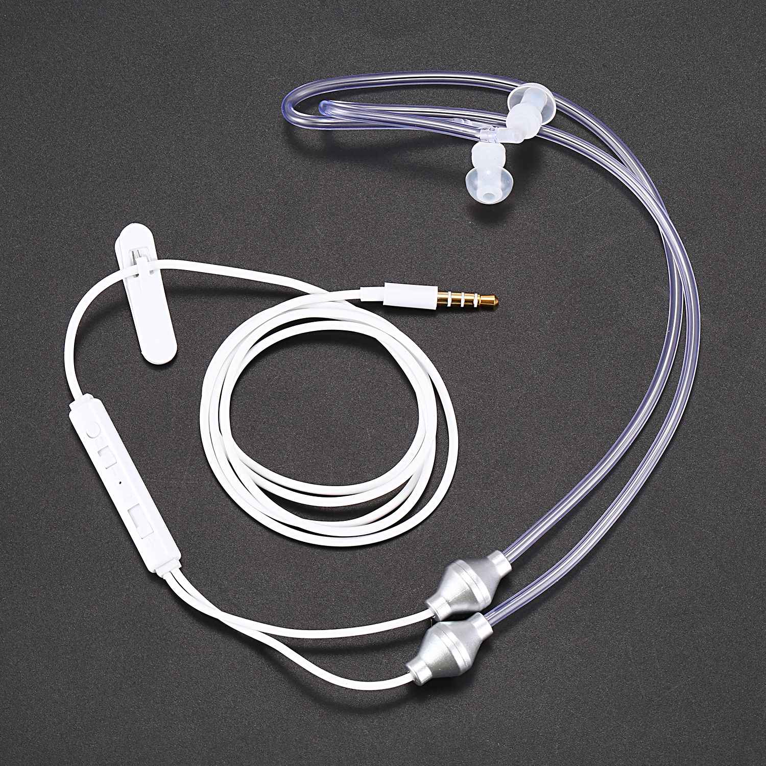 Anti Radiation Binaural Earphones Stereo Headphones with Microphone Universal 3.5mm Noise Cancelling Air Tube Acoustic Earbuds