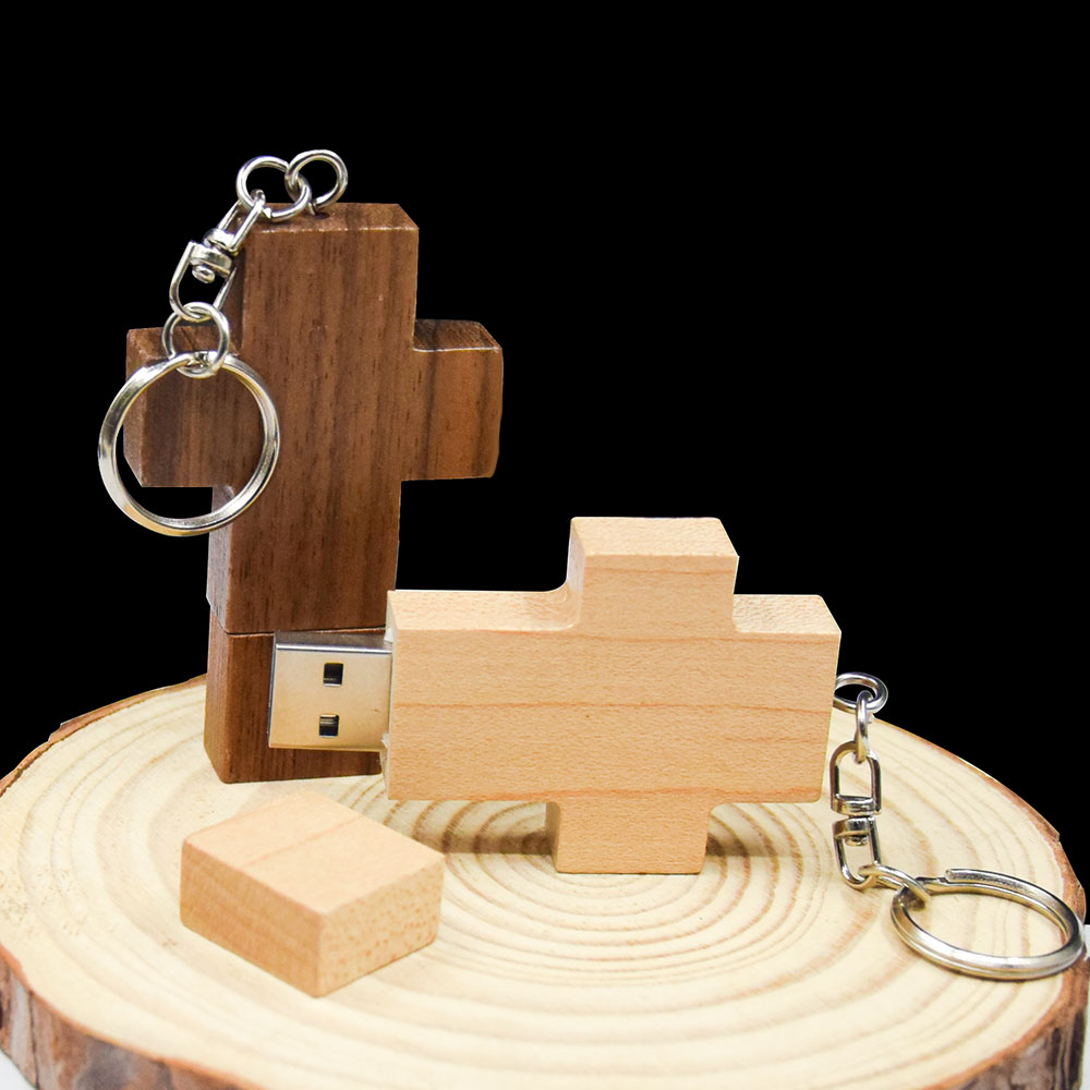 USB (gratis logo) creatief houten kruis Christian usb 2.0 flash drive 4GB 8GB 16GB 32GB 64GB pen drive memory stick Flash Disk