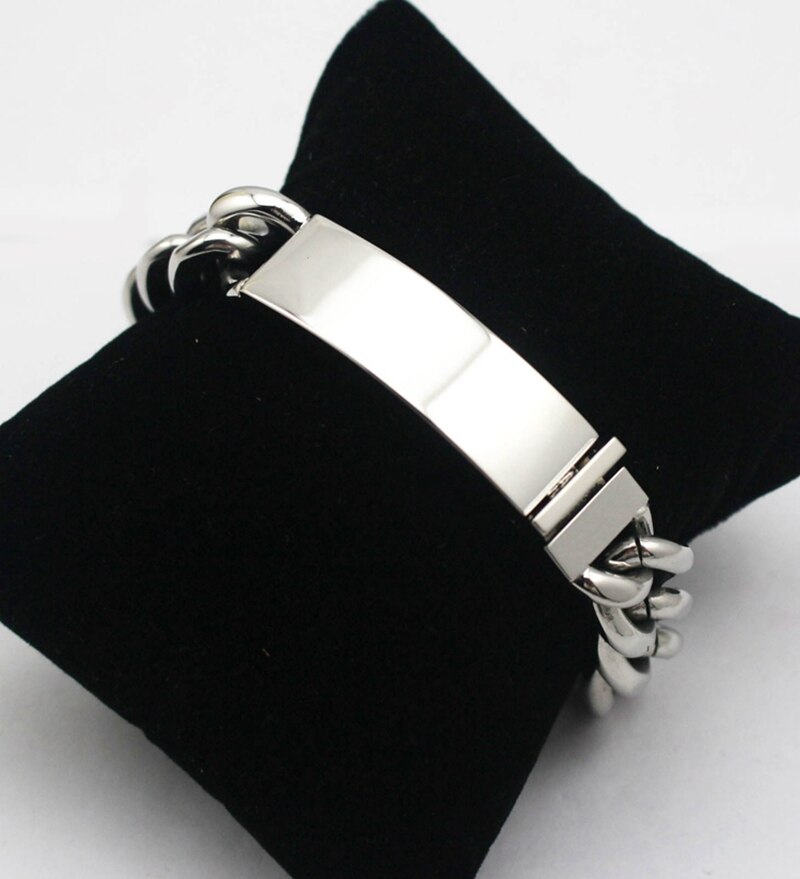 316L Rvs Id Armband 8.86 Inch Blank Tag Link Chain Bangle Armband