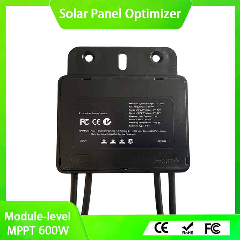 Integrated PV Power Optimizer 600W 70V Input IP68 Real-time Solar Panel Monitoring Voltage-Limiting Anti-Hotspot
