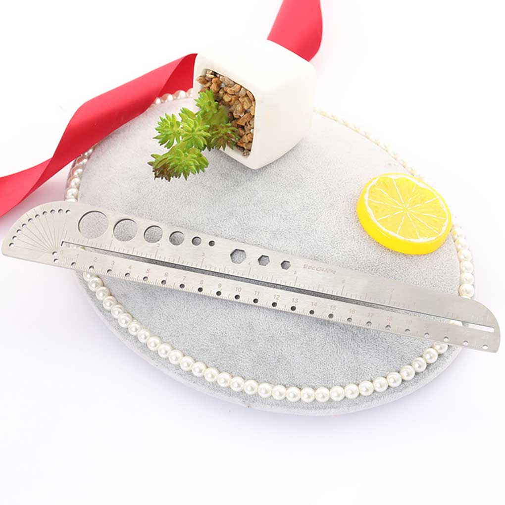 ZHUTING Stainless Steel Millimeters Inches Dual Unit Ruler Angle Finder Drawing Circle Length Measuring Tool