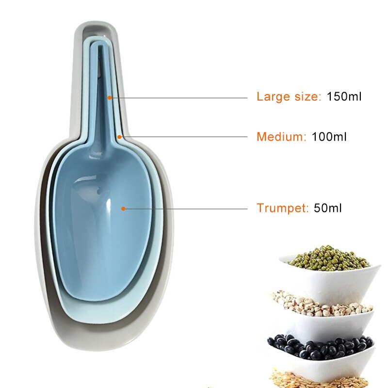 3Pcs Plastic Ice Shovel Kitchen Flour Food Candy Ice Cream Scoop Pelles Bonbons Beans Scoops