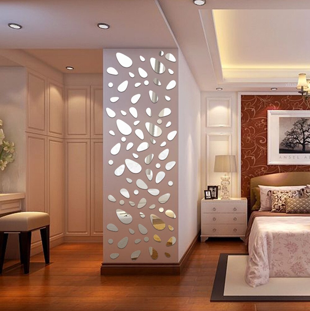 12 pçs espelho 3d vinil removível adesivo de parede decalque decoração da sua casa arte diy acrílico espelho adesivos de parede papel para sala estar