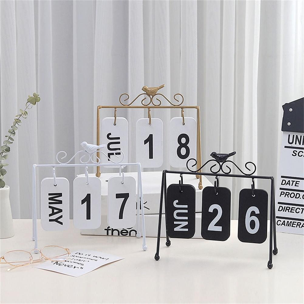 Vintage Flip Calendar Wooden Table Desk Advent Calendar Office Desktop Ornaments
