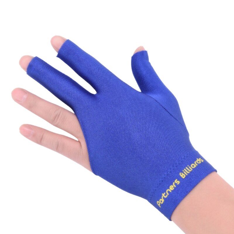 Billiards Three Fingers Glove Snooker Glove Special High Grade Fingerless Billiard Gloves Sports Equipment Free Size: Blue