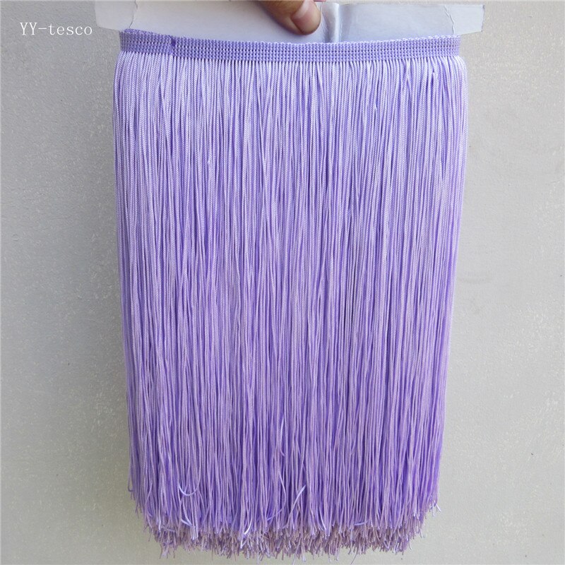 Franges en dentelle Polyester noir 10 mètres | Ruban d'habillage à coudre, robe style Latin, rideau de vêtement sur scène, accessoires largeur 30cm: Light purple