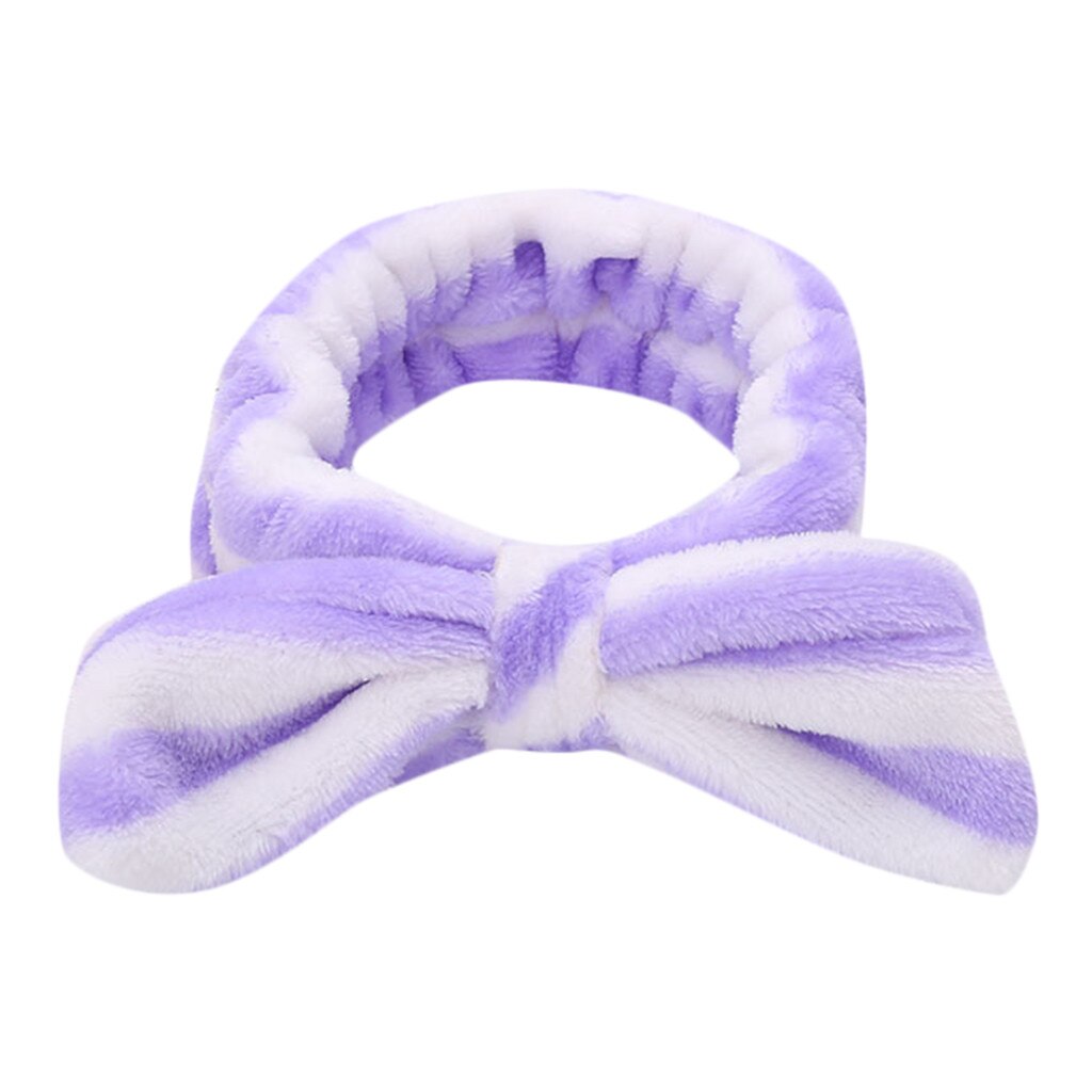 Bandeau élastique avec nœud papillon pour femmes, accessoires pour cheveux, maquillage, mignon, torsadé: F
