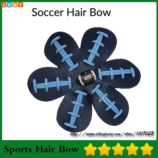 Softbal Honkbal voetbal Leer Haar Bloem Hairclips Seamed Haarelastiekjes 9 kleur in voorraad