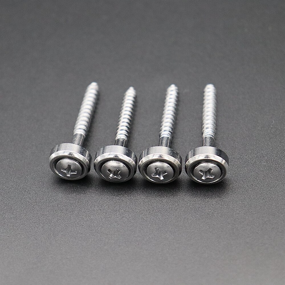 4pcs Guitar Neck Fixed Mounting Screw Ferrules Bushings and Bolts for Electric Guitar Bass: 4pcs Sliver