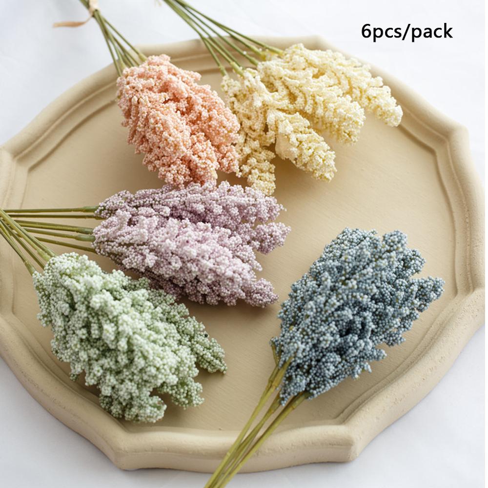 6pcs/lot Artificial Mini Wheat Grain Photo Studio Home Decoration Wedding Photography Props Outdoor Balcony Decor Background