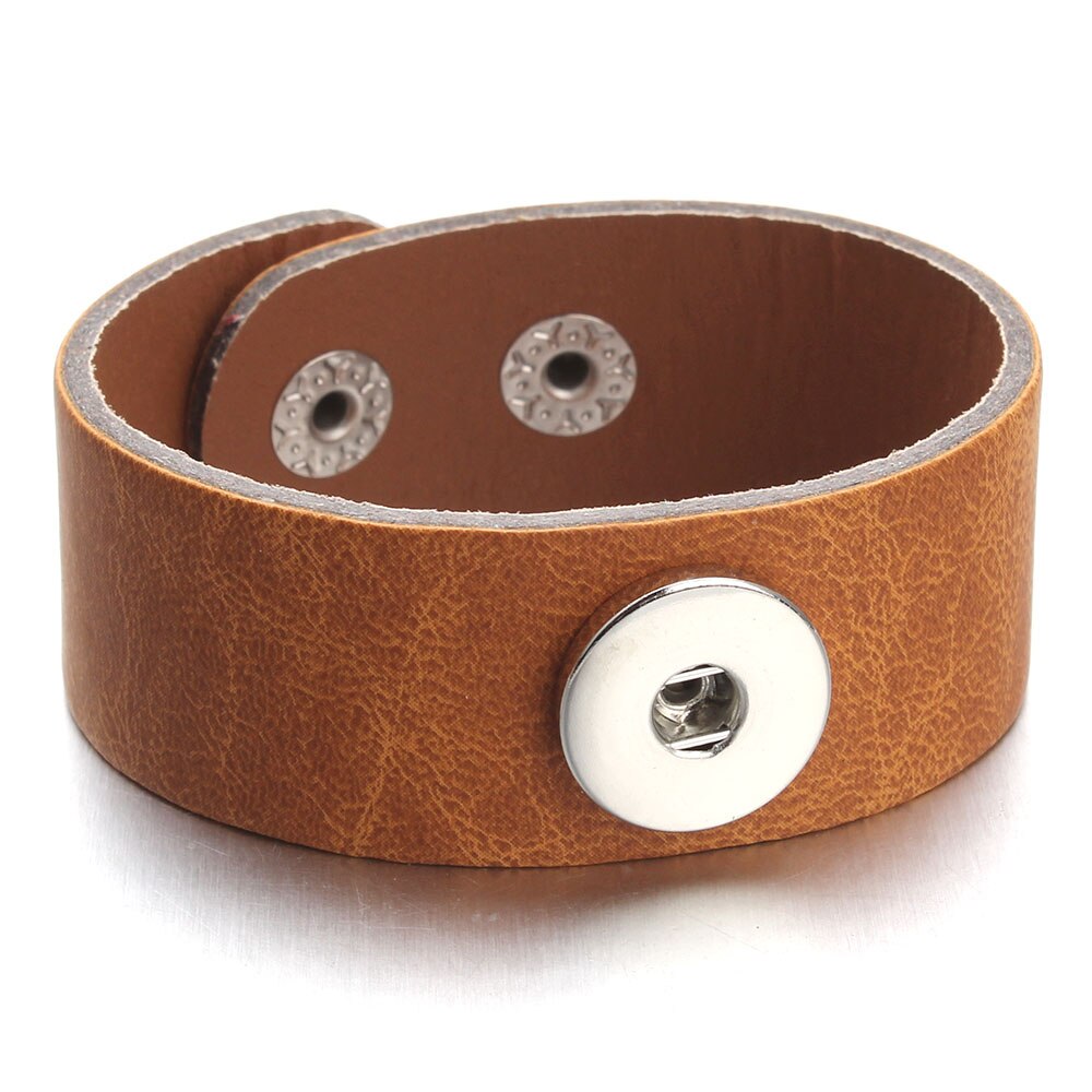 Druckknopf Armbinde &Ampere; Armreifen 6 farbe PU leder Armbänder Für Frauen 18mm Druckknopf Schmuck ZE400: ZE515E