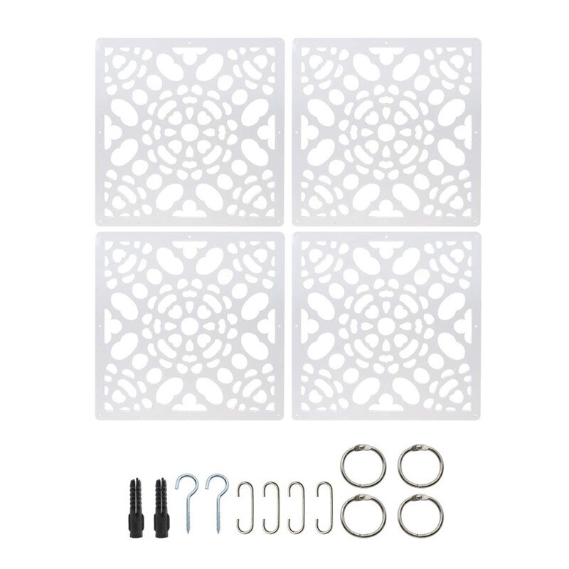 4/8 kpl tilanjakajana roikkuu näytöt olohuoneen välilevyjen väliseinä taitettava verho 29 cmx 29cm diy sisustus: Valkoinen tyyli 2 4 kpl