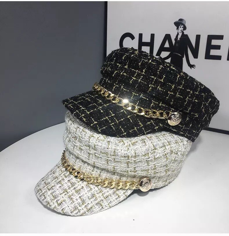 Femmes chapeau hiver accessoires boulanger garçon chapeau classique Street Wear casquette gavroche Vintage coton hiver Plaid chapeau boulanger garçon chapeau
