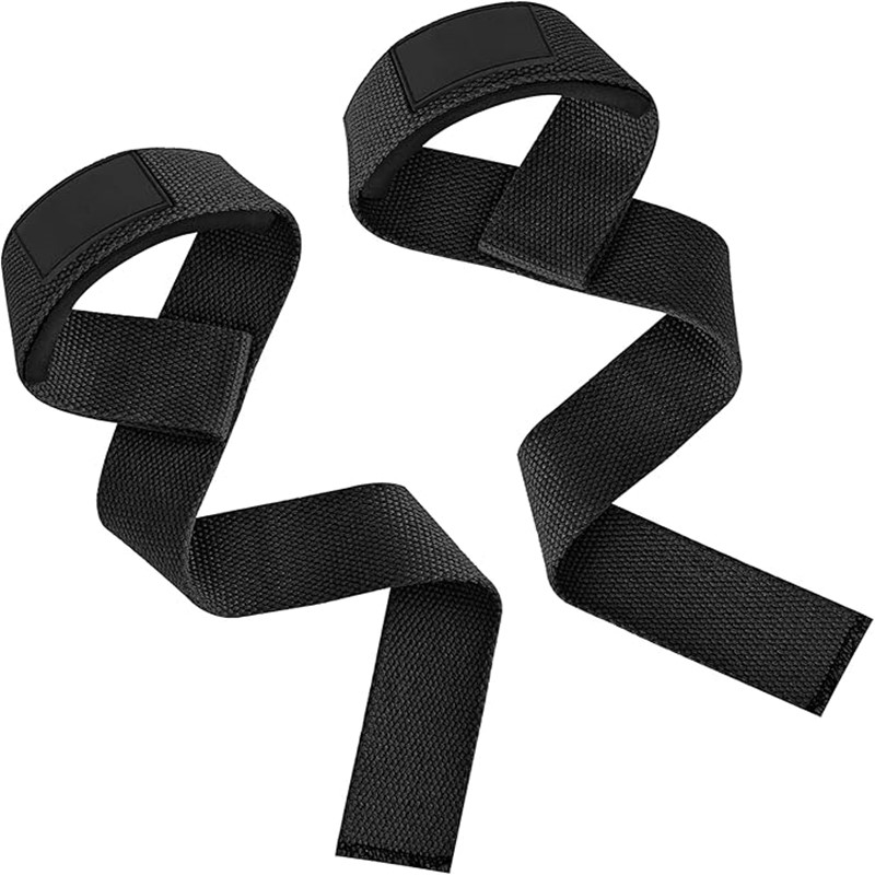 Handgelenkschlaufen für Gewichtheben, Krafttraining, verstellbar, rutschfest, für Fitnessstudio, Fitness, Hebegurt, Handgelenkstütze, Sport-Griffband: Schwarz