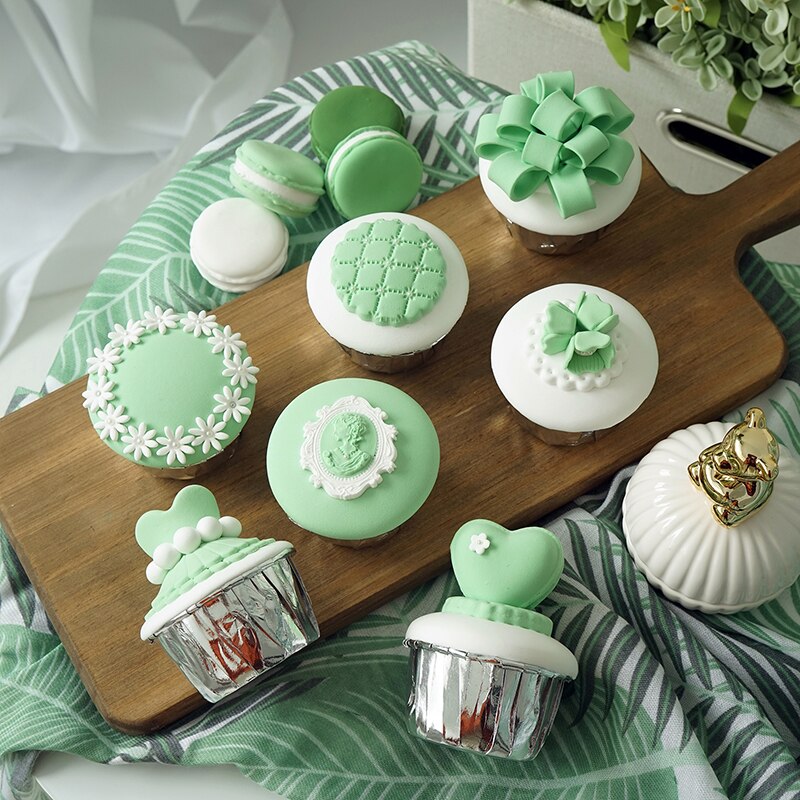 Lichtgroen simulatie cake cupcake model bruiloft dessert tafel simulatie cup cake