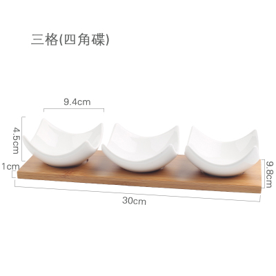Keramik Snacks Platten mit Bambus Tablett Japan Stil Kreative Obst Platte Nachmittag Tee Tabletts Nachspeisen Platte Soße Gericht: D3