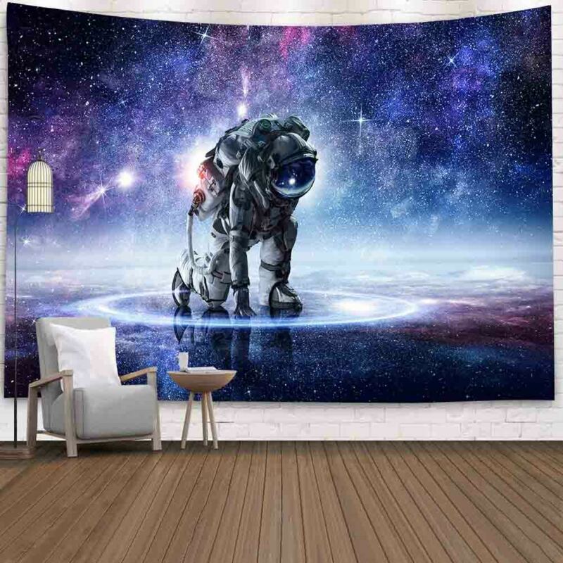 Tapiz de Tela con estampado de astronauta, manta de pared de galaxia psicodélica, Nasas espaciales, , decoración Bohemia