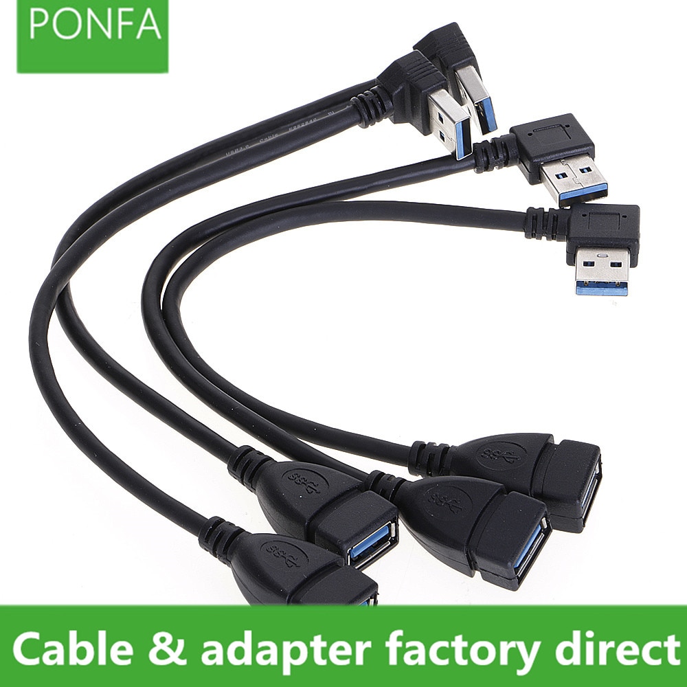 USB 3.0 Kabel Uitbreiding Man-vrouw Kabel 90 Hoek Up & Down & Rechts & Links Cord