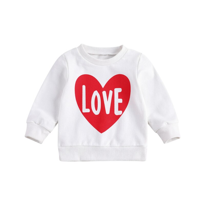 Kleinkind Kinder Mädchen Langarm Sweatshirts, Liebe Herz Muster Gedruckt Rundhals Farbe Block Pullover Outfits