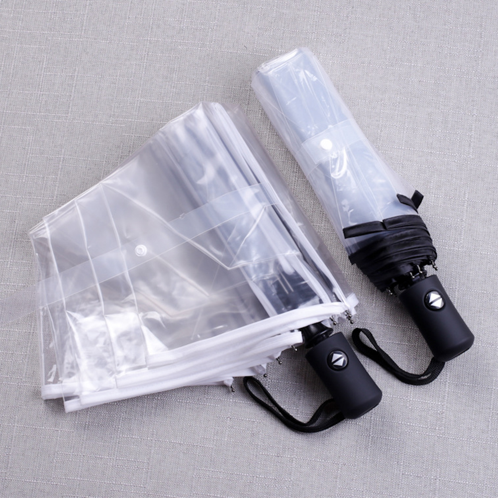 Parapluie Portable Transparent et automatique, Triple pliage, Anti-vent, , Durable, plage, plein air, voyage, dôme à bulles,