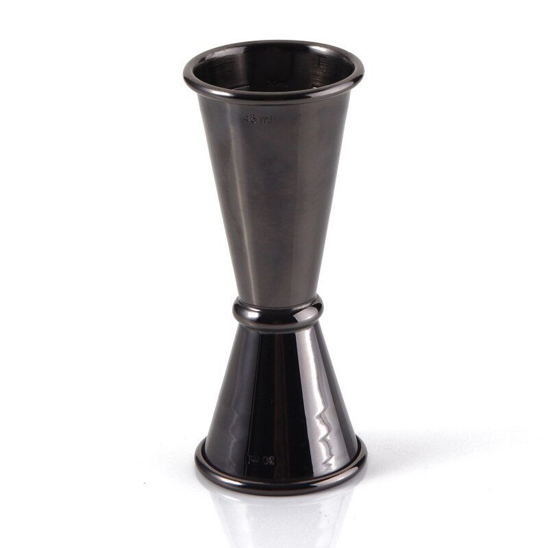 Premium Greenhill Double End Cocktail Jigger, 25/50 ml &amp; 1/2 oz with Inside Markings, 18/8 Stainless Steel Barware: 25-50ml Black