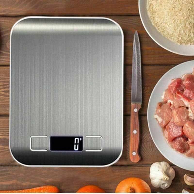 Digital Scale Kitchen Weight Electronic Weighing Balance 1g Slim Platform 5kg Tools Steel Scale Cooking F6R3